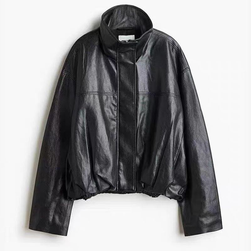 Zara Leather Effect Bomber Jacket