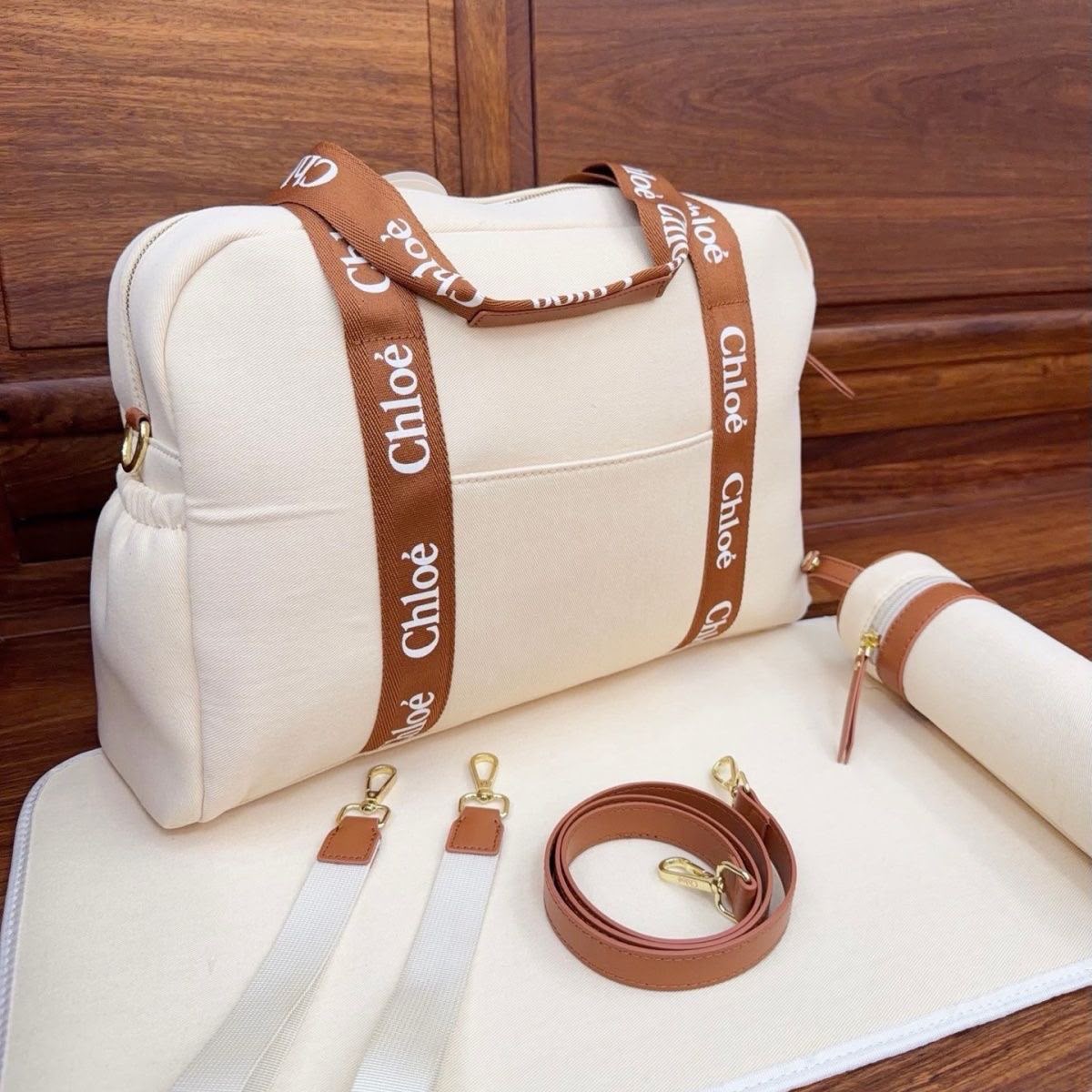 Chloé Kid's Grosgrain Logo Changing Bag