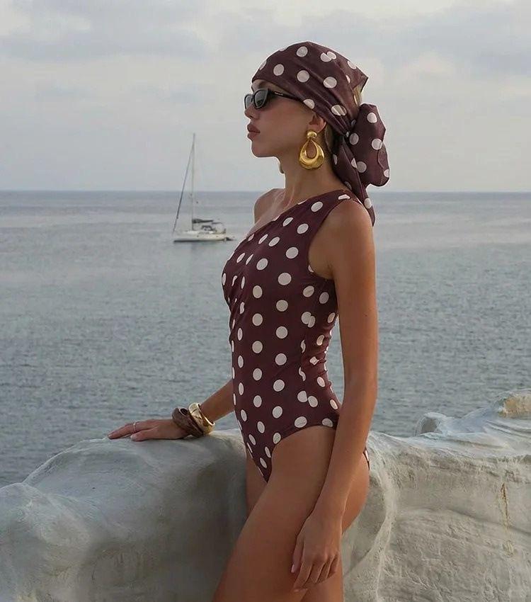 Dotted One-Piece Swimsuit for Women