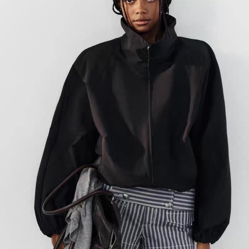 Zara  Technical Fabric Jacket with Shoulder Pads