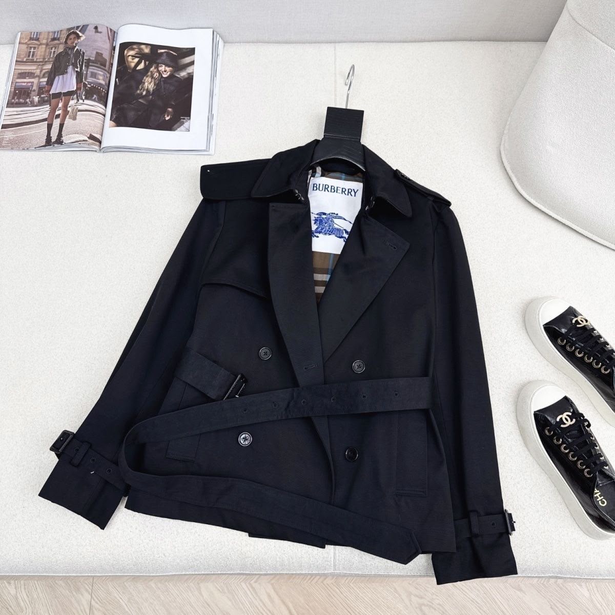 Burberry Nomadic High Collar  Short Trench Jacket