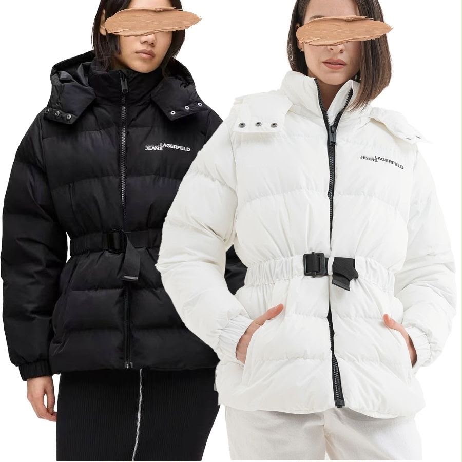 Karl Lagerfeld Jeans Belted Puffer Jacket