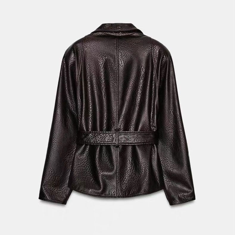 Zara Faux Leather Jacket With Belt
