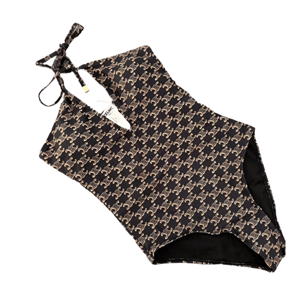 Celine Triomphe Monogram One-Piece Swimsuit