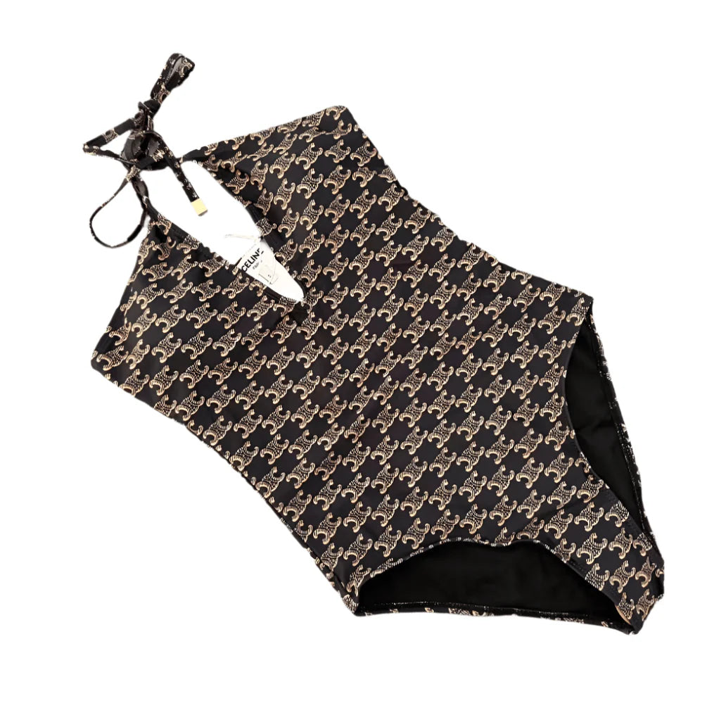 Celine Triomphe Monogram One-Piece Swimsuit