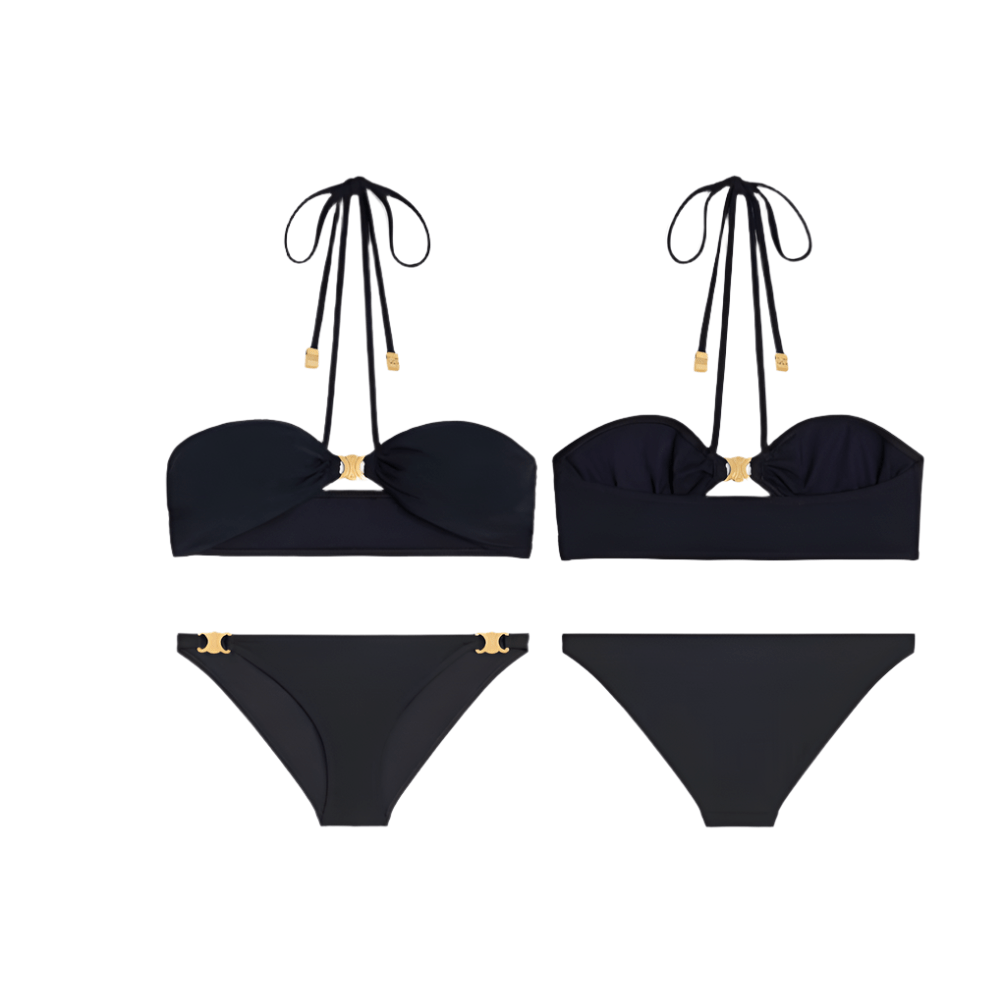 Celine Triomphe Balconette Top In Matte Jersey