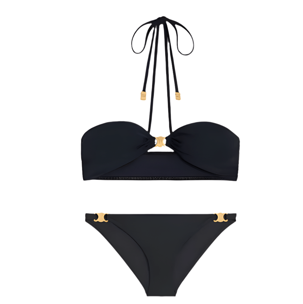 Celine Triomphe Balconette Top In Matte Jersey