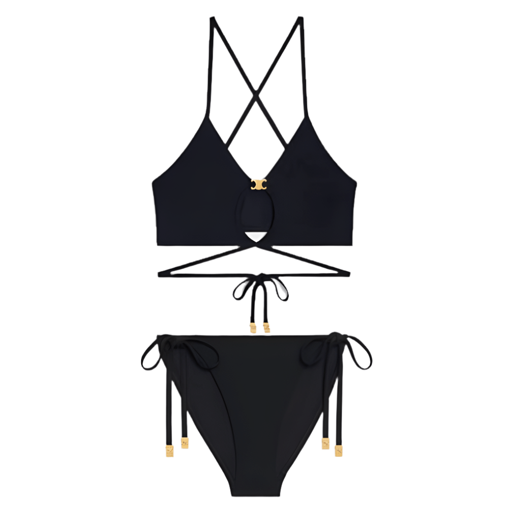 Celine Triomphe Balconette Top In Matte Jersey