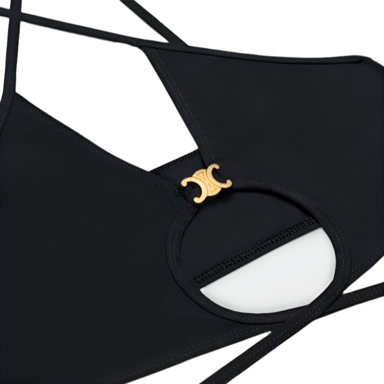 Celine Triomphe Balconette Top In Matte Jersey