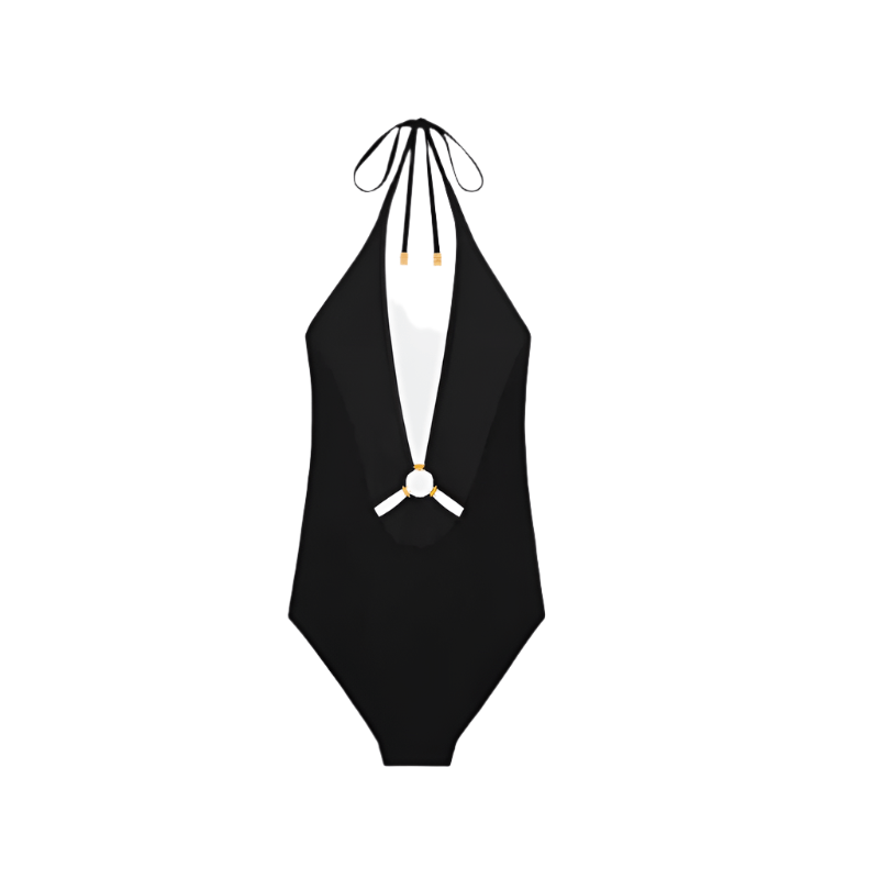Celine Triomphe Swimsuit In Matte Jersey