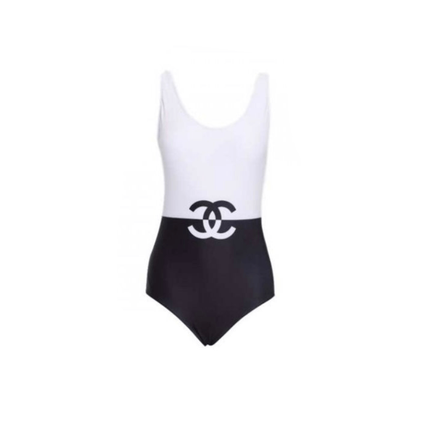 Chanel One-Piece Swimsuit in Black And White