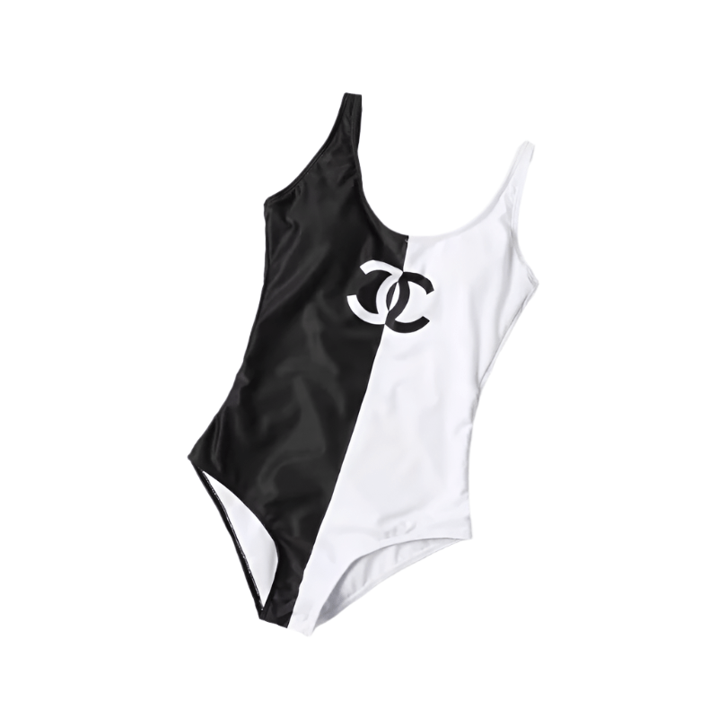 Chanel One-Piece Swimsuit in Black And White
