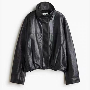 Zara Leather Effect Bomber Jacket