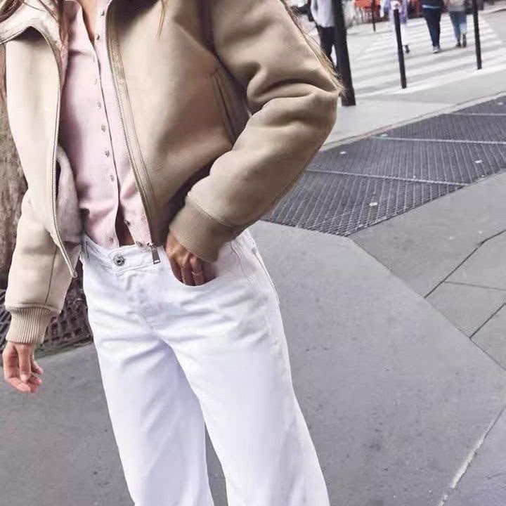 Zara Double-Faced Jacket with Ribbed Trims