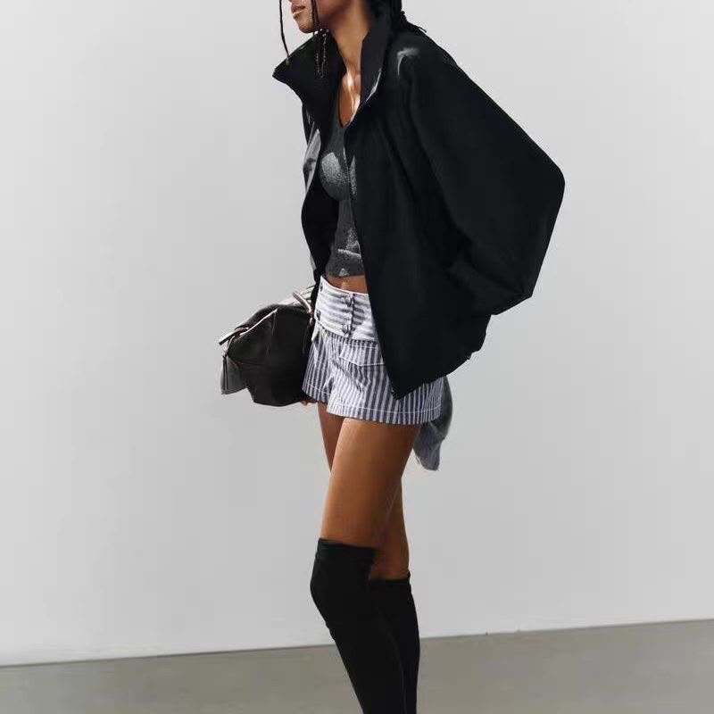 Zara  Technical Fabric Jacket with Shoulder Pads