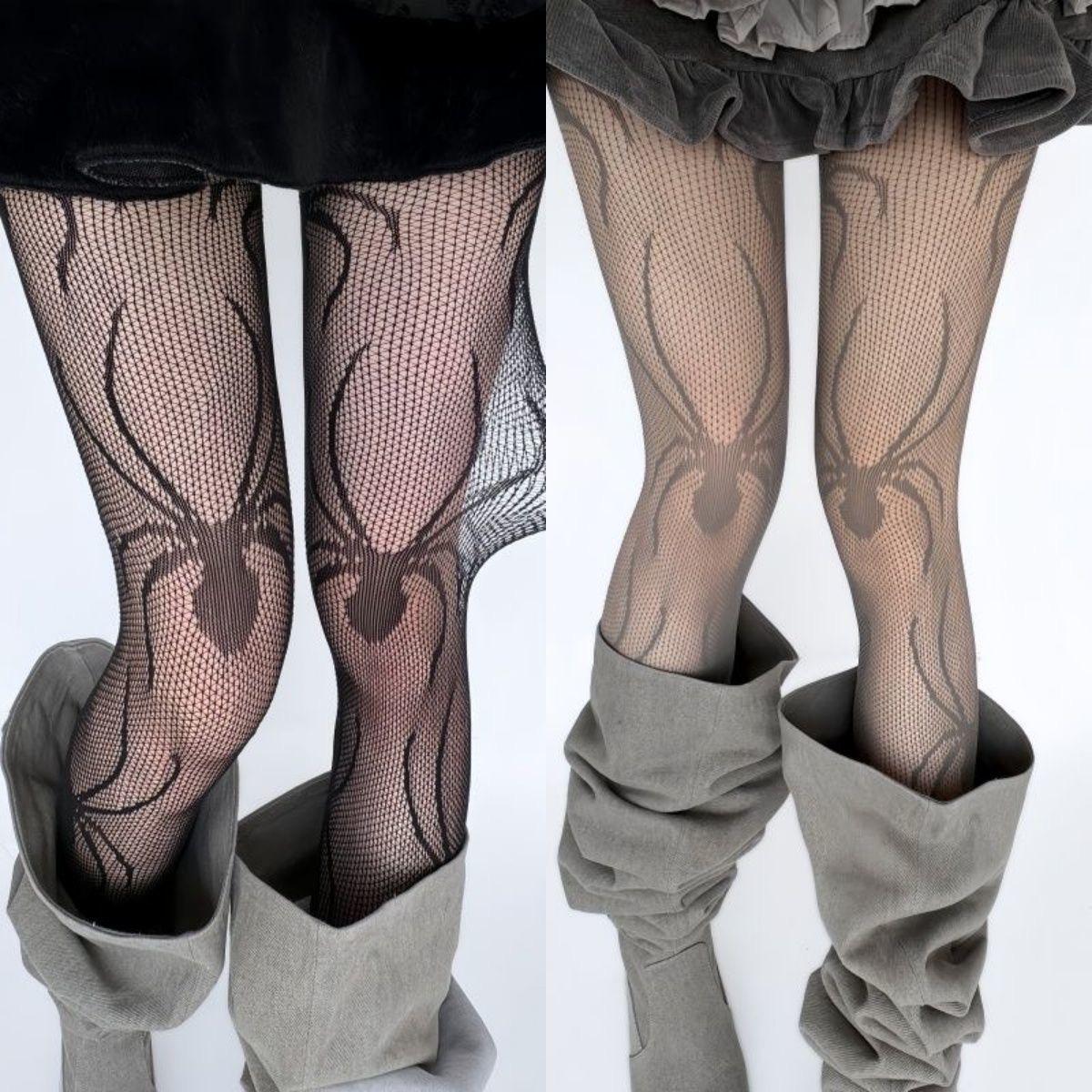Goth Spiderweb Fishnet Tights