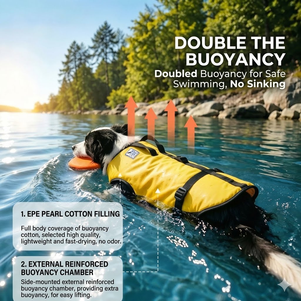 One-piece life jacket, slim fit, high buoyancy, prevents choking