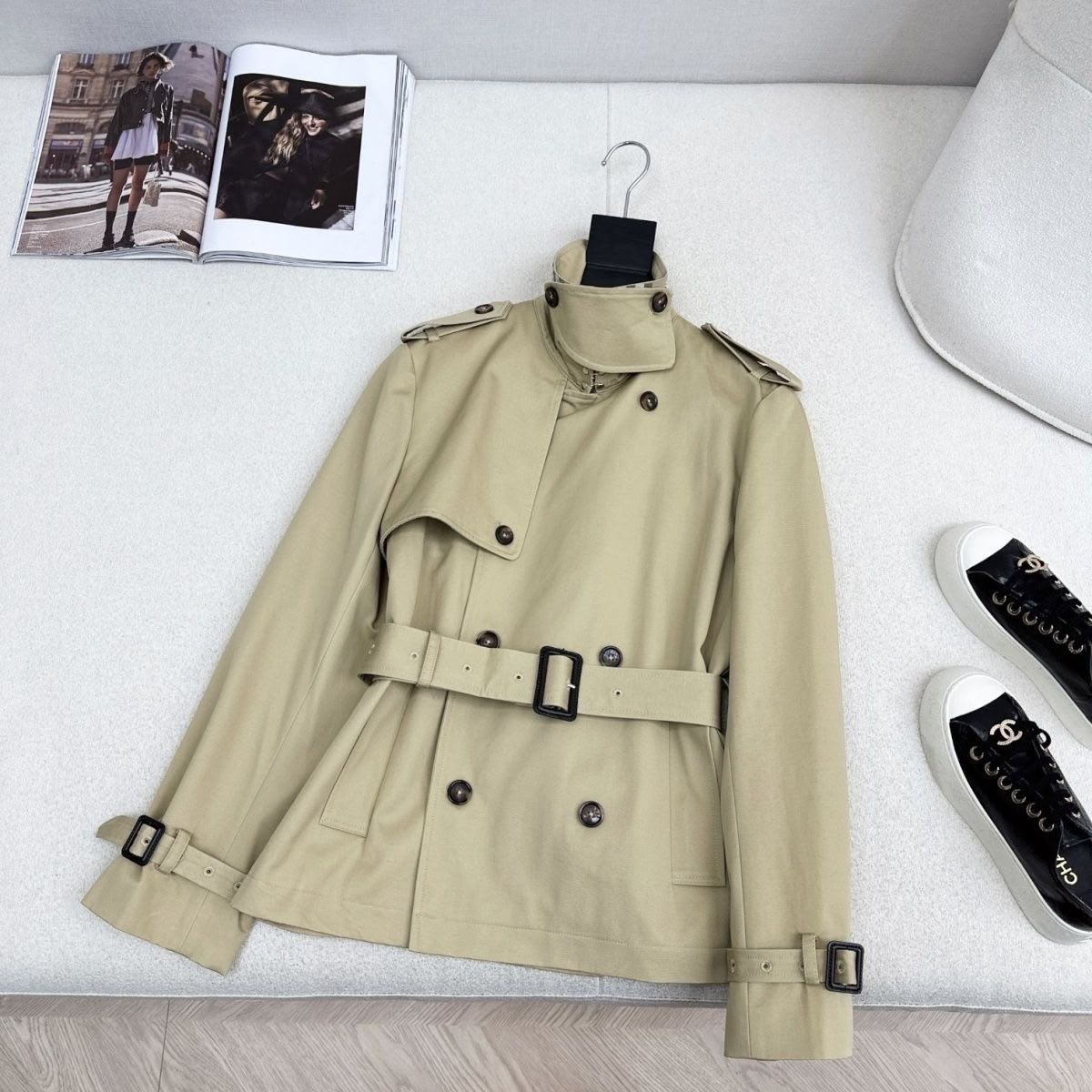 Burberry Nomadic High Collar  Short Trench Jacket