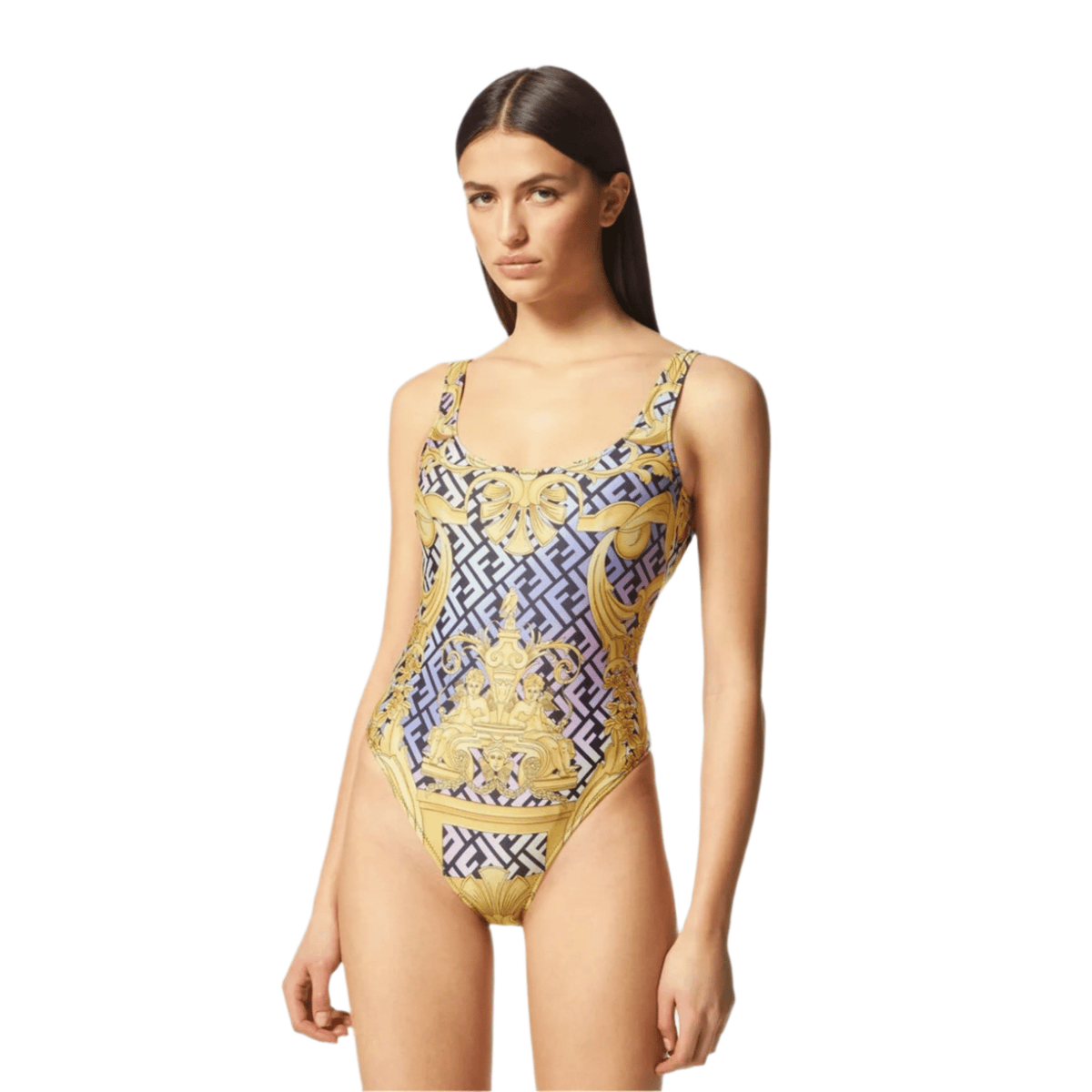 Fendi Fendace Baroque One-Piece Swimsuit