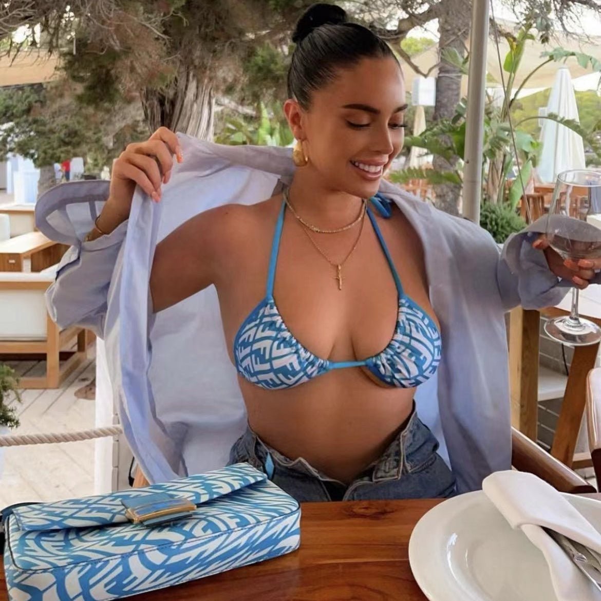 Fendi FF Vertigo Logo Triangle Bikini