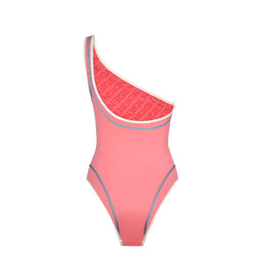 Fendi Printed One-Shoulder Reversible Swimsuit