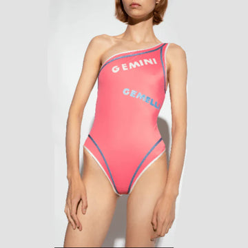 Fendi Printed One-Shoulder Reversible Swimsuit