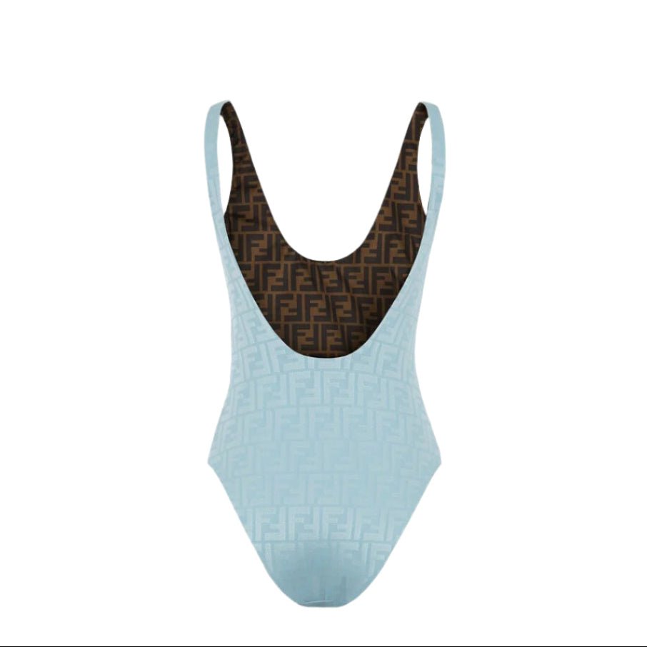 Fendi Reversible One-Piece Blue Swimsuit