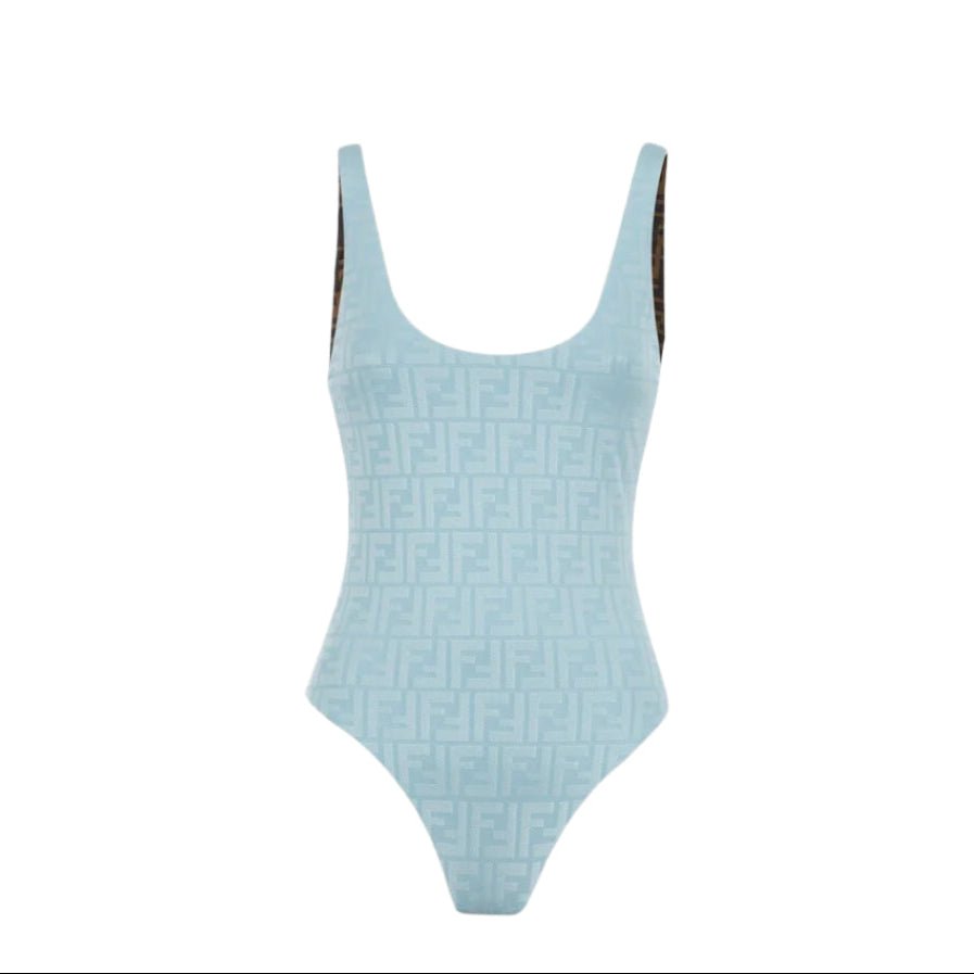 Fendi Reversible One-Piece Blue Swimsuit