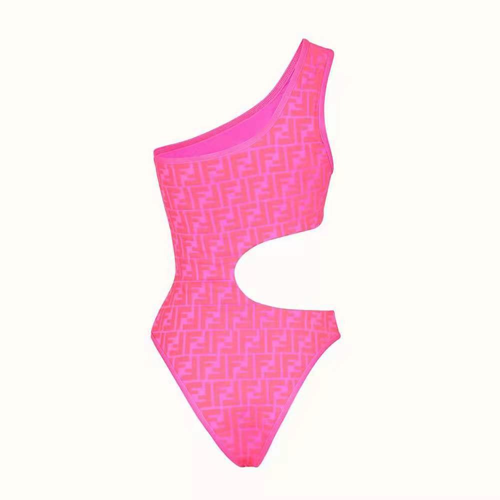 Fendi Women's Pink Prints On Monogram Swimsuit