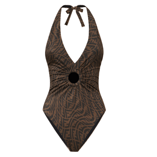 Fendi x Sarah Coleman SS21 One-Piece Swimsuits Women's Brown