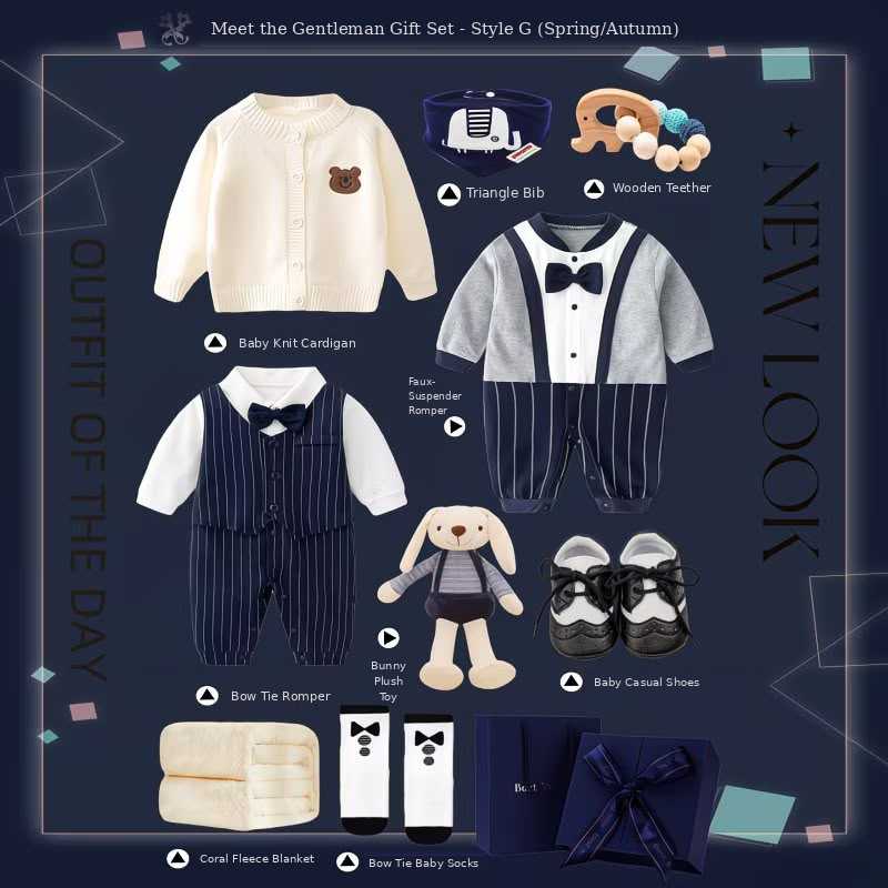 Faux-Suspender Romper Gentleman Set – Style (Spring/Autumn)