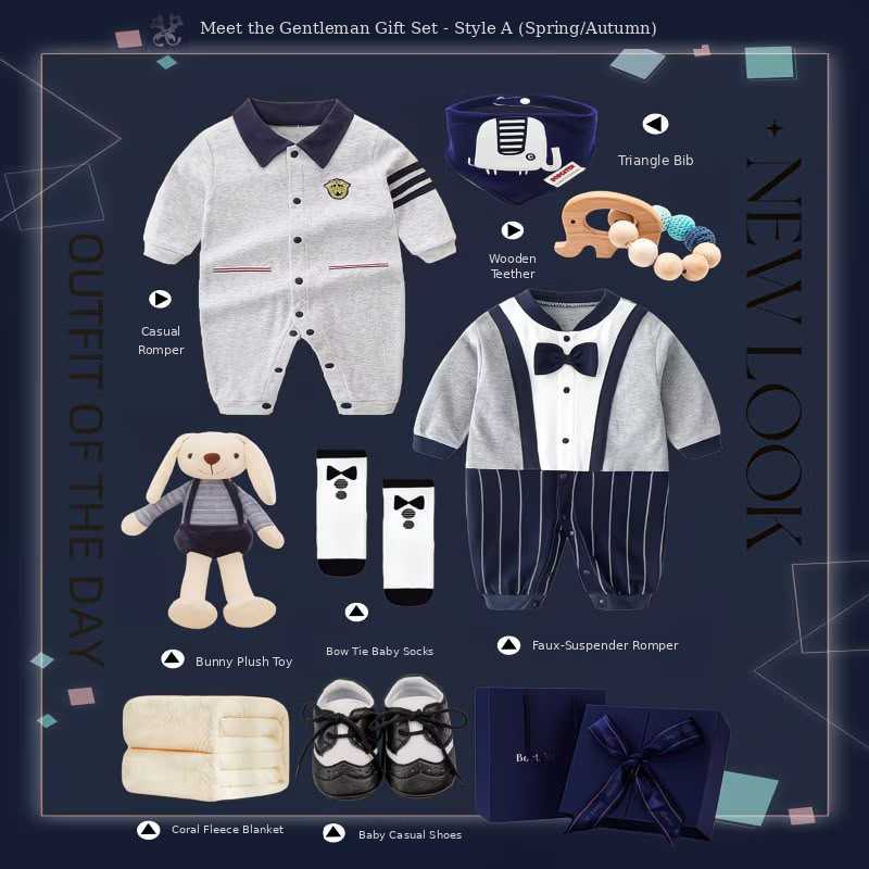 Faux-Suspender Romper Gentleman Set – Style (Spring/Autumn)