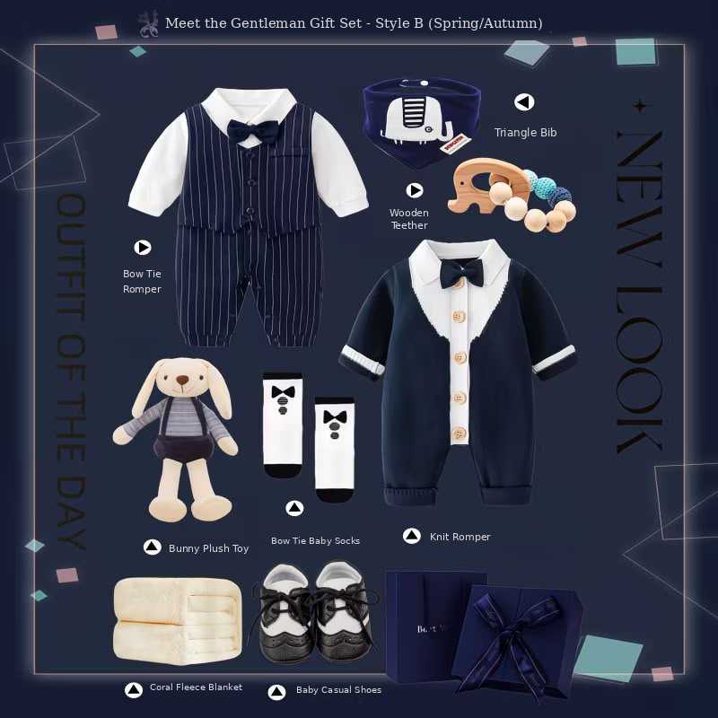 Faux-Suspender Romper Gentleman Set – Style (Spring/Autumn)