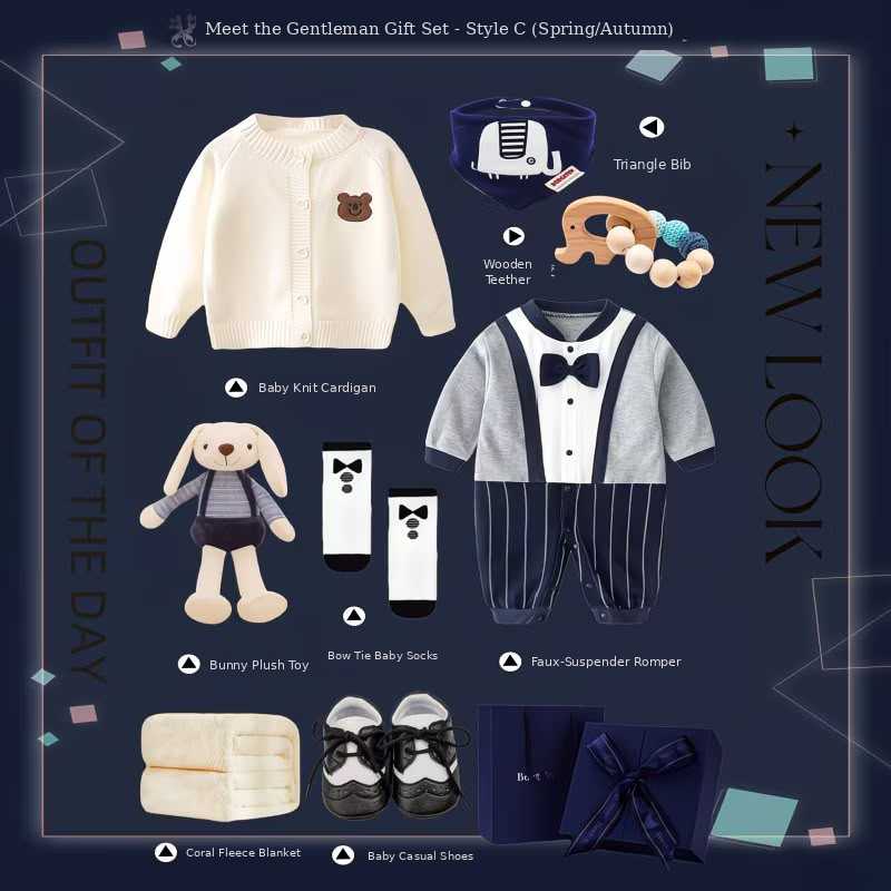 Faux-Suspender Romper Gentleman Set – Style (Spring/Autumn)