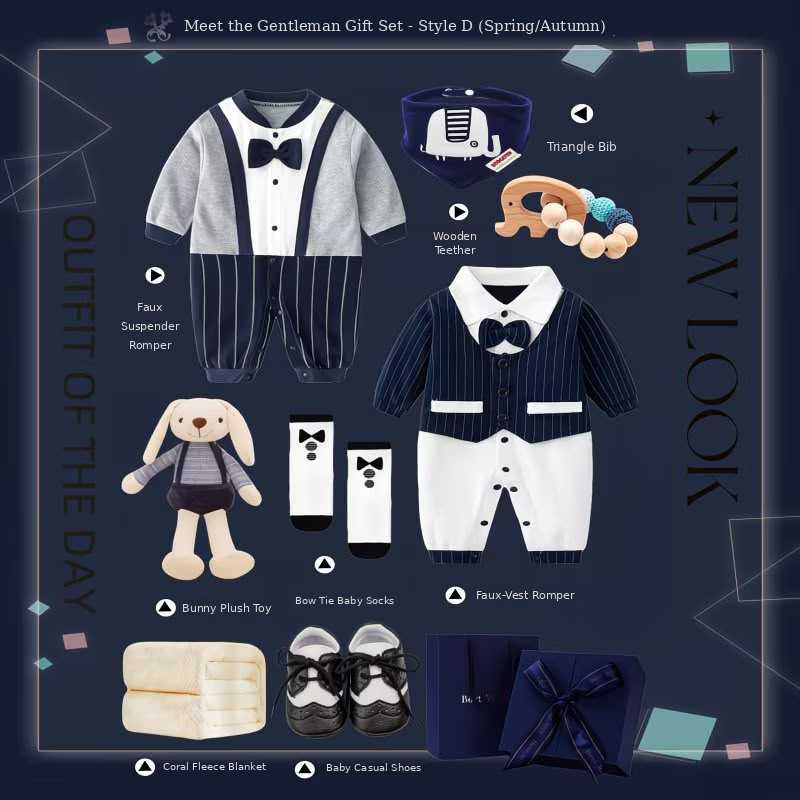 Faux-Suspender Romper Gentleman Set – Style (Spring/Autumn)