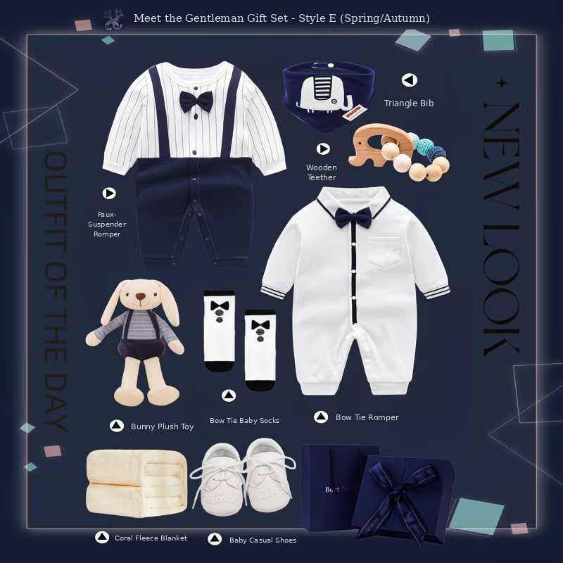 Faux-Suspender Romper Gentleman Set – Style (Spring/Autumn)