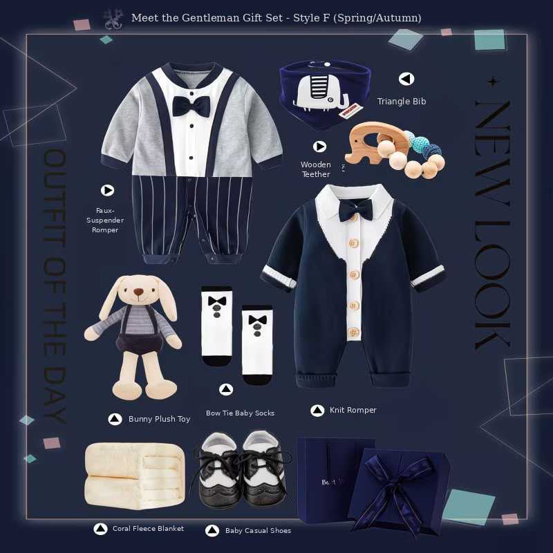 Faux-Suspender Romper Gentleman Set – Style (Spring/Autumn)