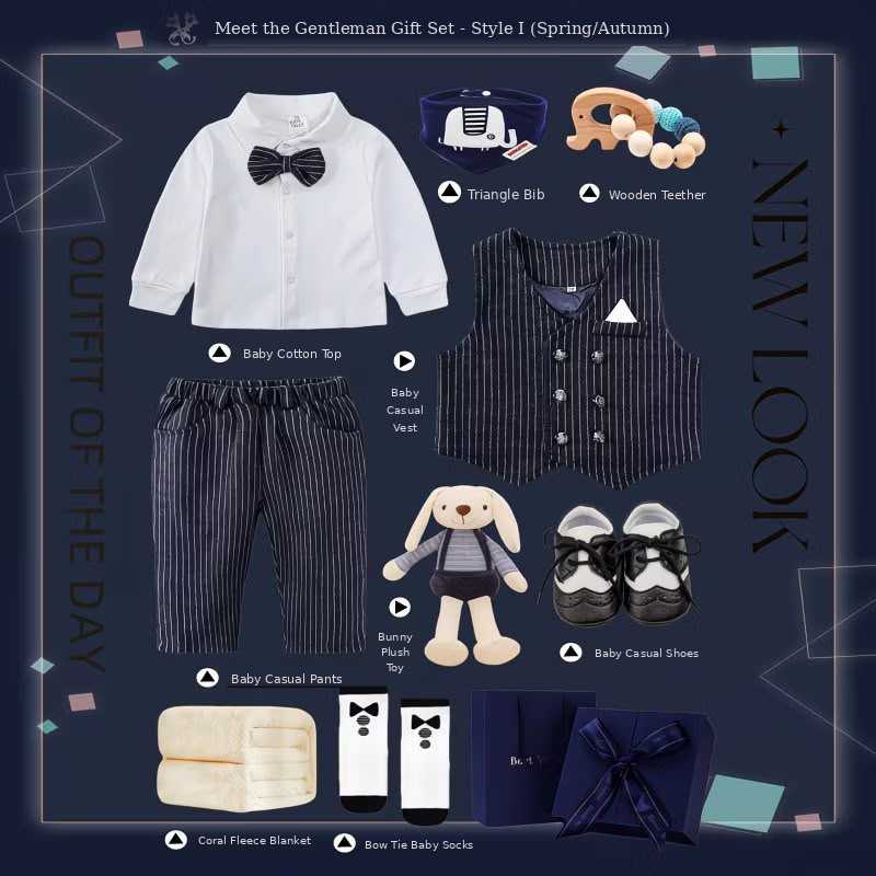 Faux-Suspender Romper Gentleman Set – Style (Spring/Autumn)