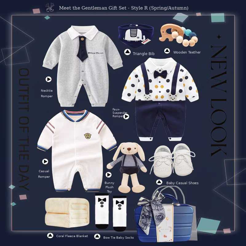 Faux-Suspender Romper Gentleman Set – Style (Spring/Autumn)