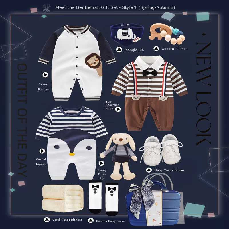 Faux-Suspender Romper Gentleman Set – Style (Spring/Autumn)