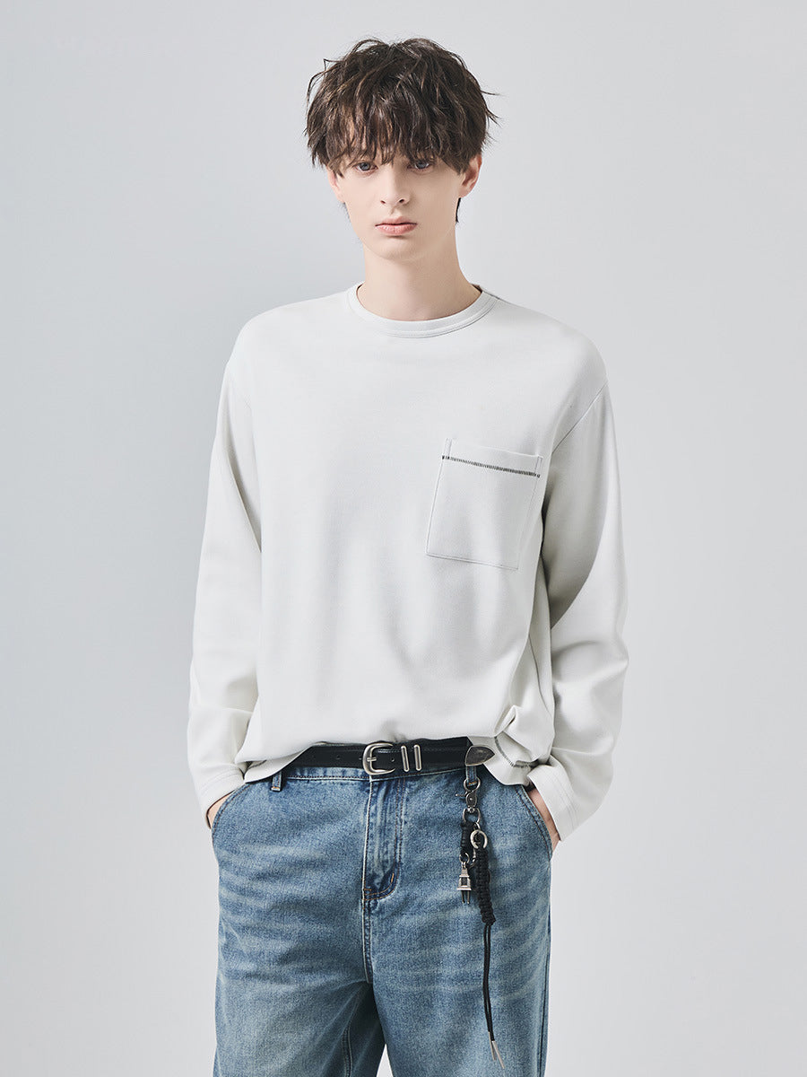 Men's Brushed Pocket Long Sleeve T-Shirt
