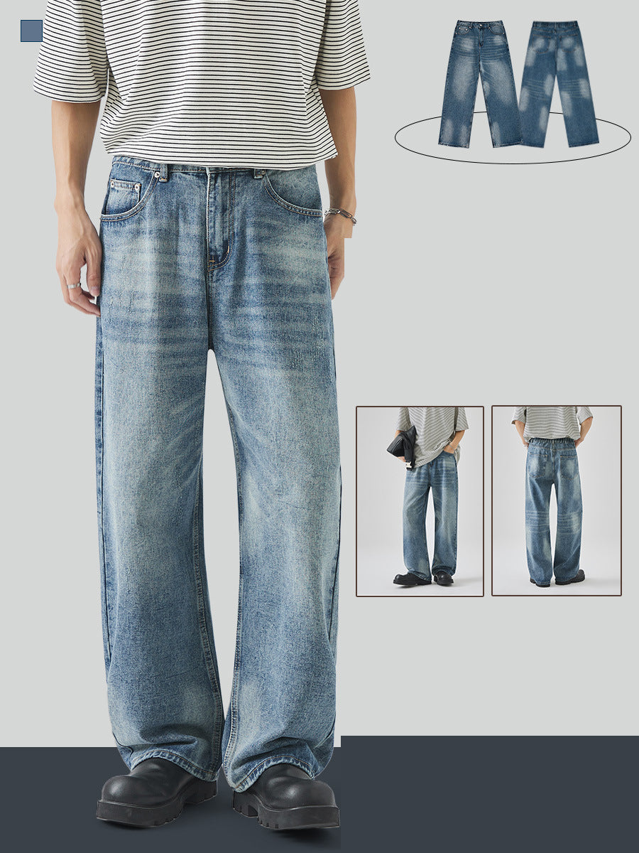 Men's Distressed Straight-Leg Jeans F139