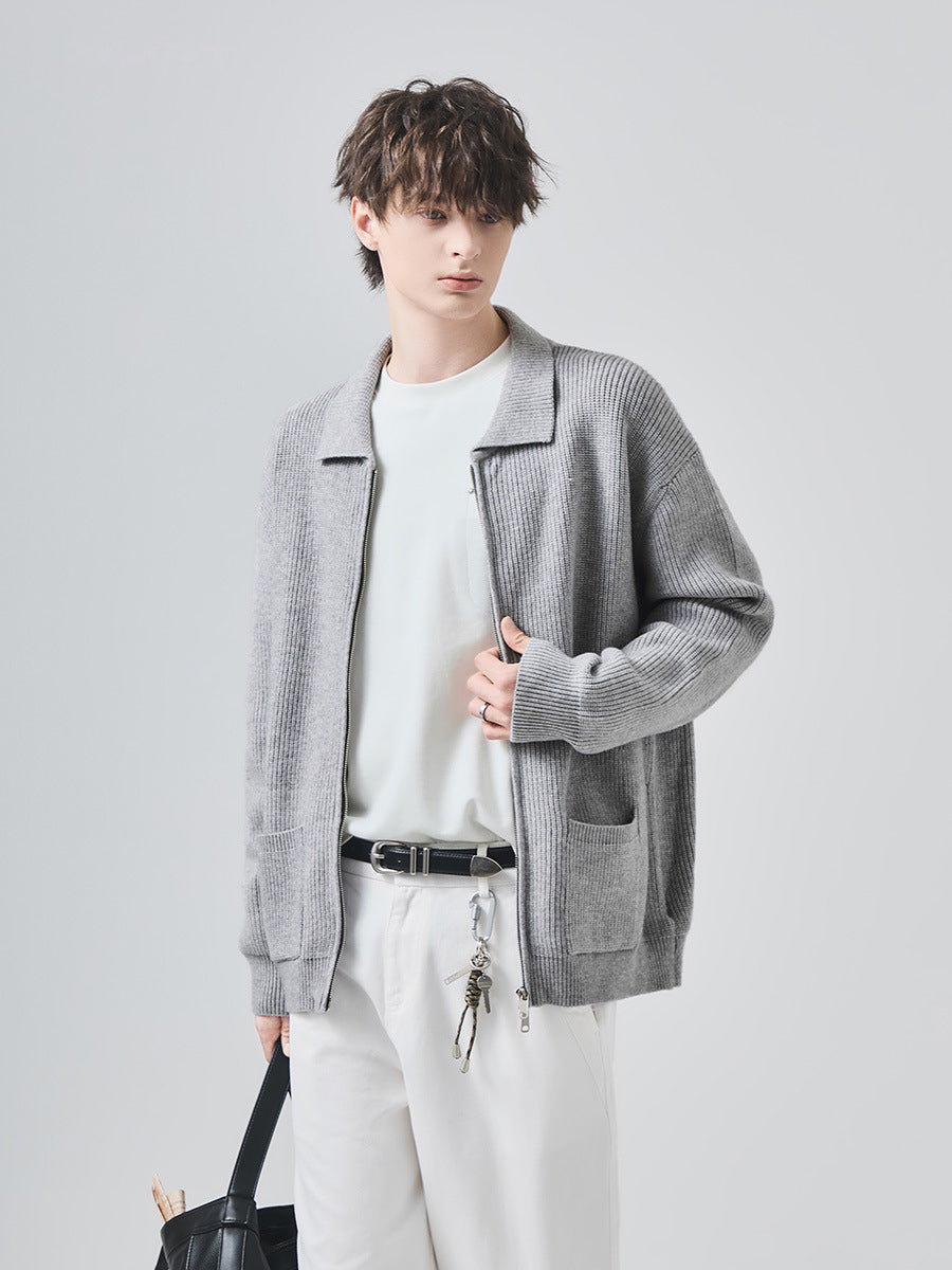 Men's Loose Lapel Knit Cardigan Jacket