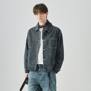 Men's Loose Retro Cotton Button-Up Jacket