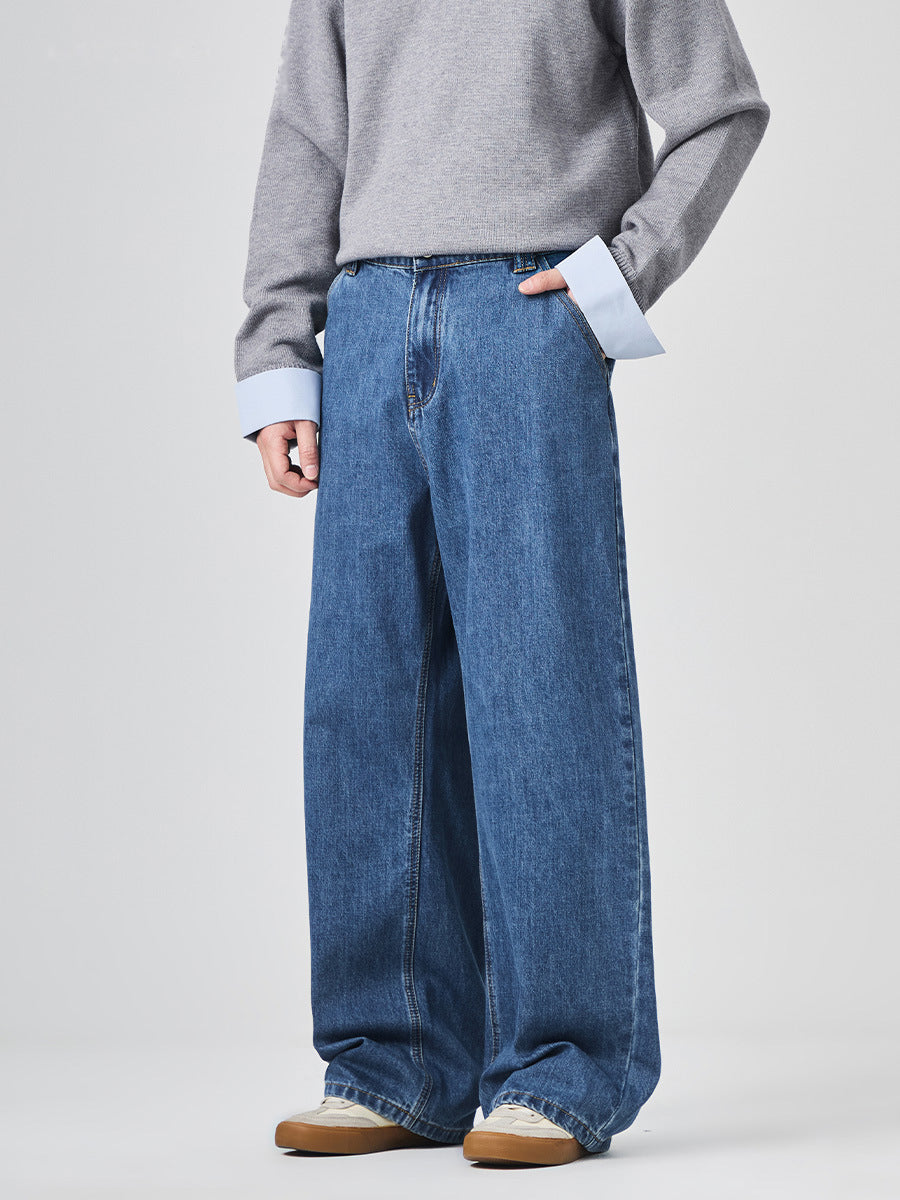 Men's Loose Wide-Leg Denim Trousers
