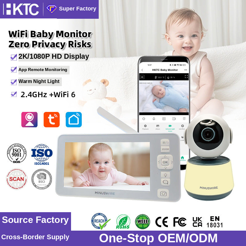 7-Inch Baby Monitor with WiFi6, App Connectivity and Night Light