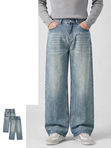 Men's Loose Straight-Leg Distressed Jeans