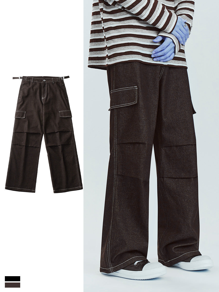 Men's Loose Straight-Leg Cargo Jeans