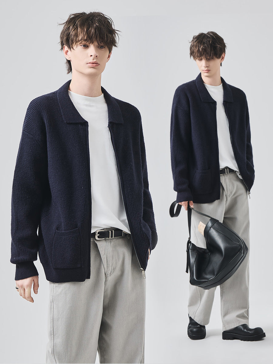 Men's Loose Lapel Knit Cardigan Jacket