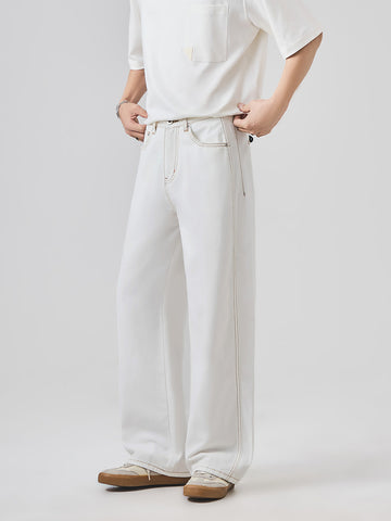 Men's Loose Straight-Leg Cotton Canvas Trousers